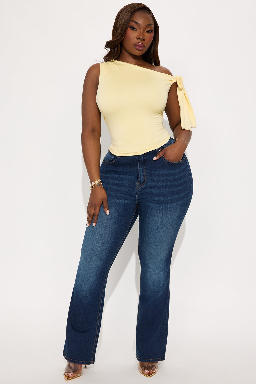 Play By My Rules Stretch Bootcut Jeans - Dark Wash