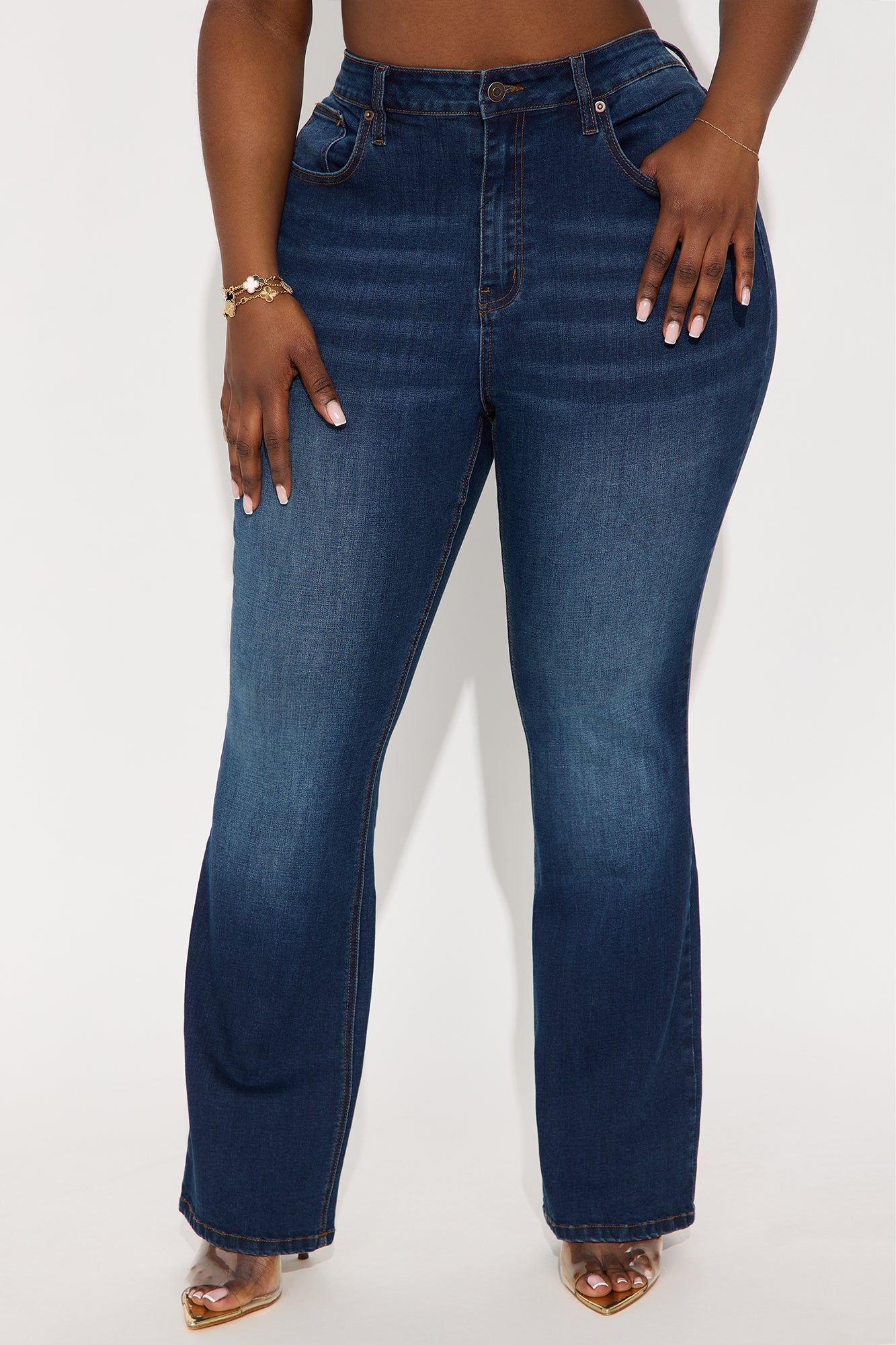 Play By My Rules Stretch Bootcut Jeans - Dark Wash