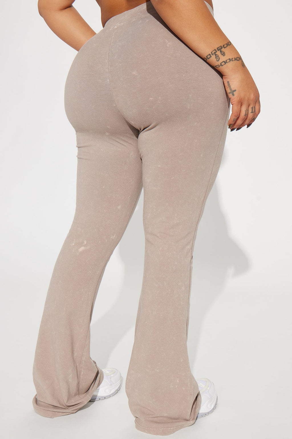 Stay Sporty Washed Wide Leg Pant - Taupe/combo