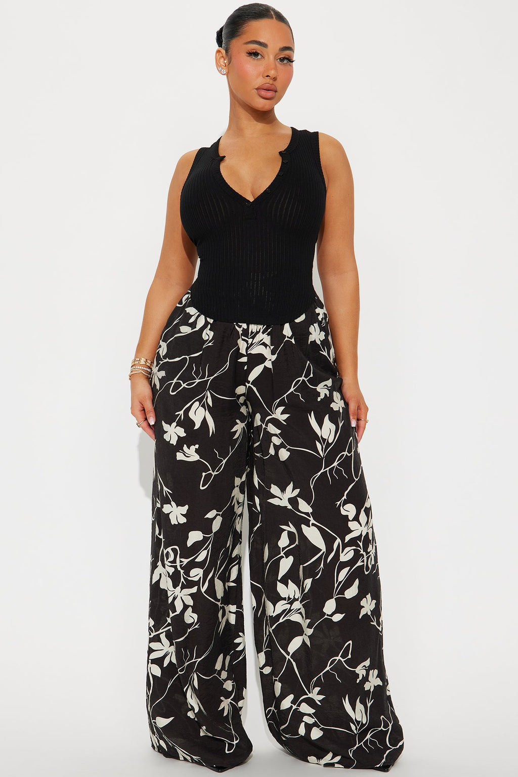 Beautiful Moments Wide Leg Pant - Black/White