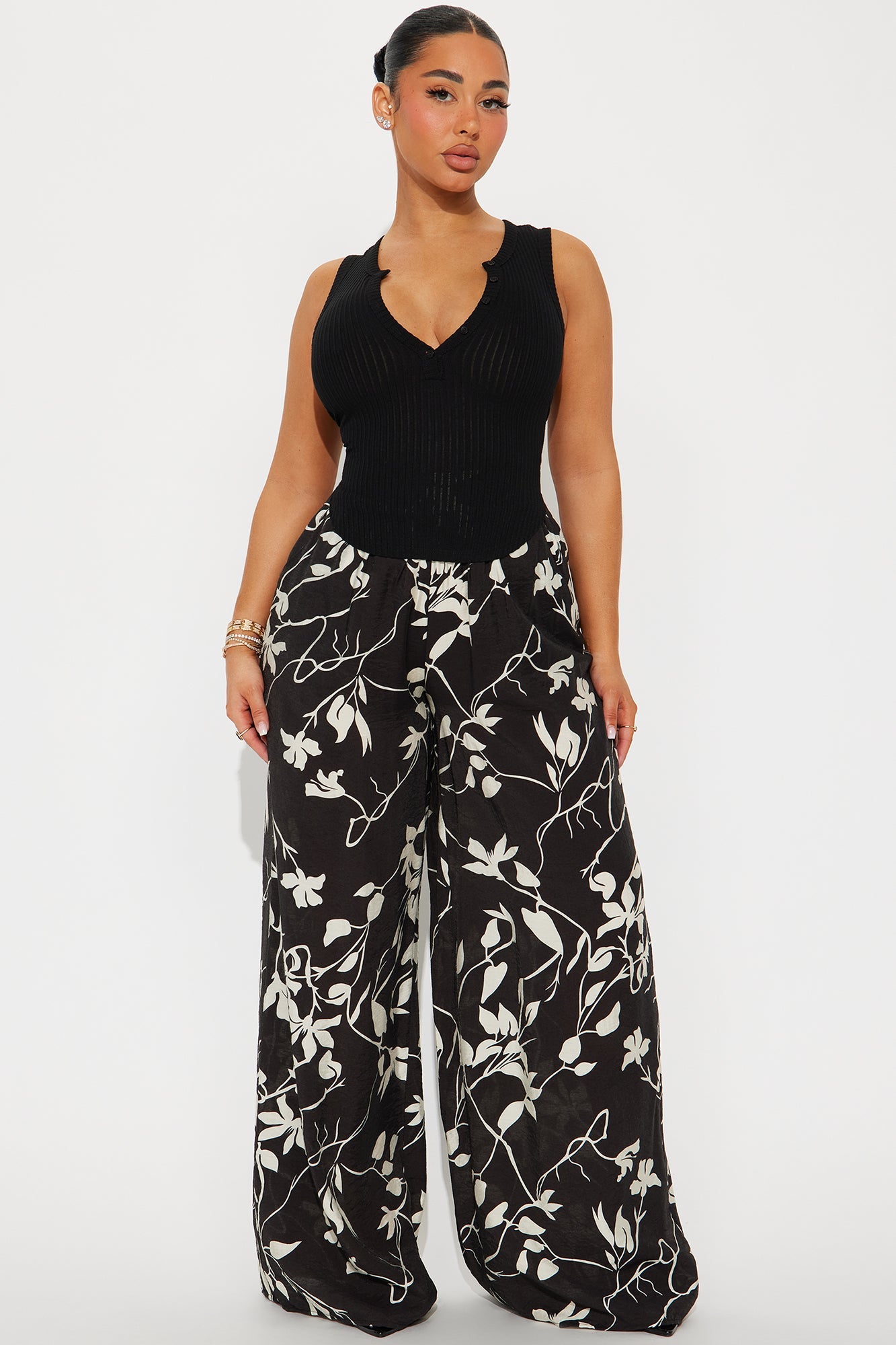 Beautiful Moments Wide Leg Pant - Black/White