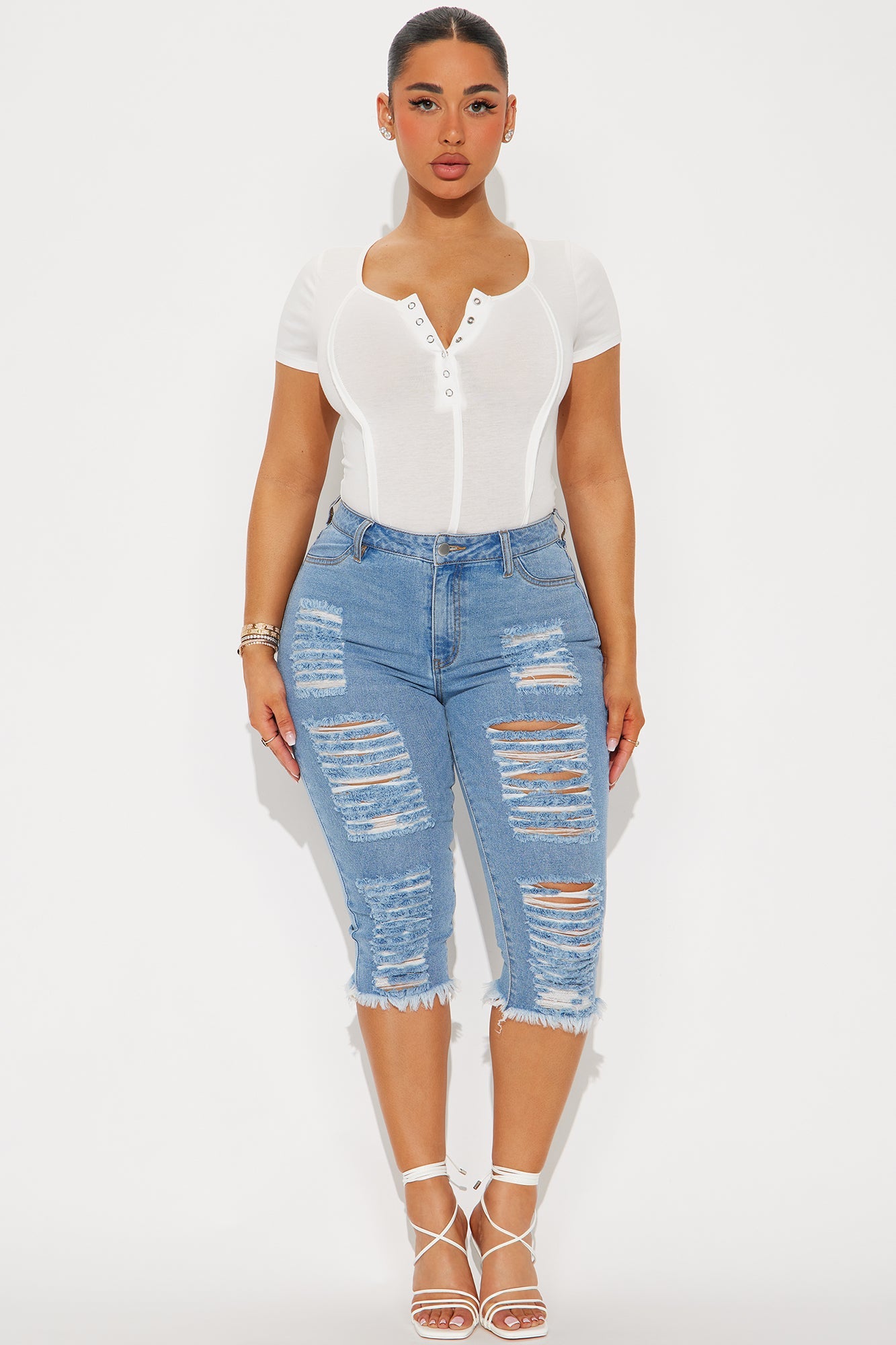 Live In My Skinny Denim Capri Jeans - Medium Wash
