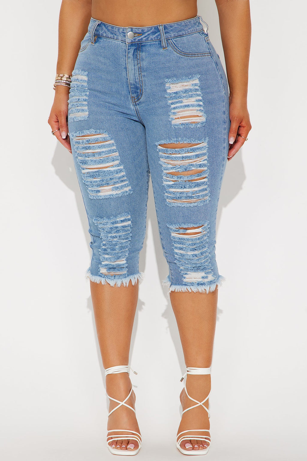 Live In My Skinny Denim Capri Jeans - Medium Wash