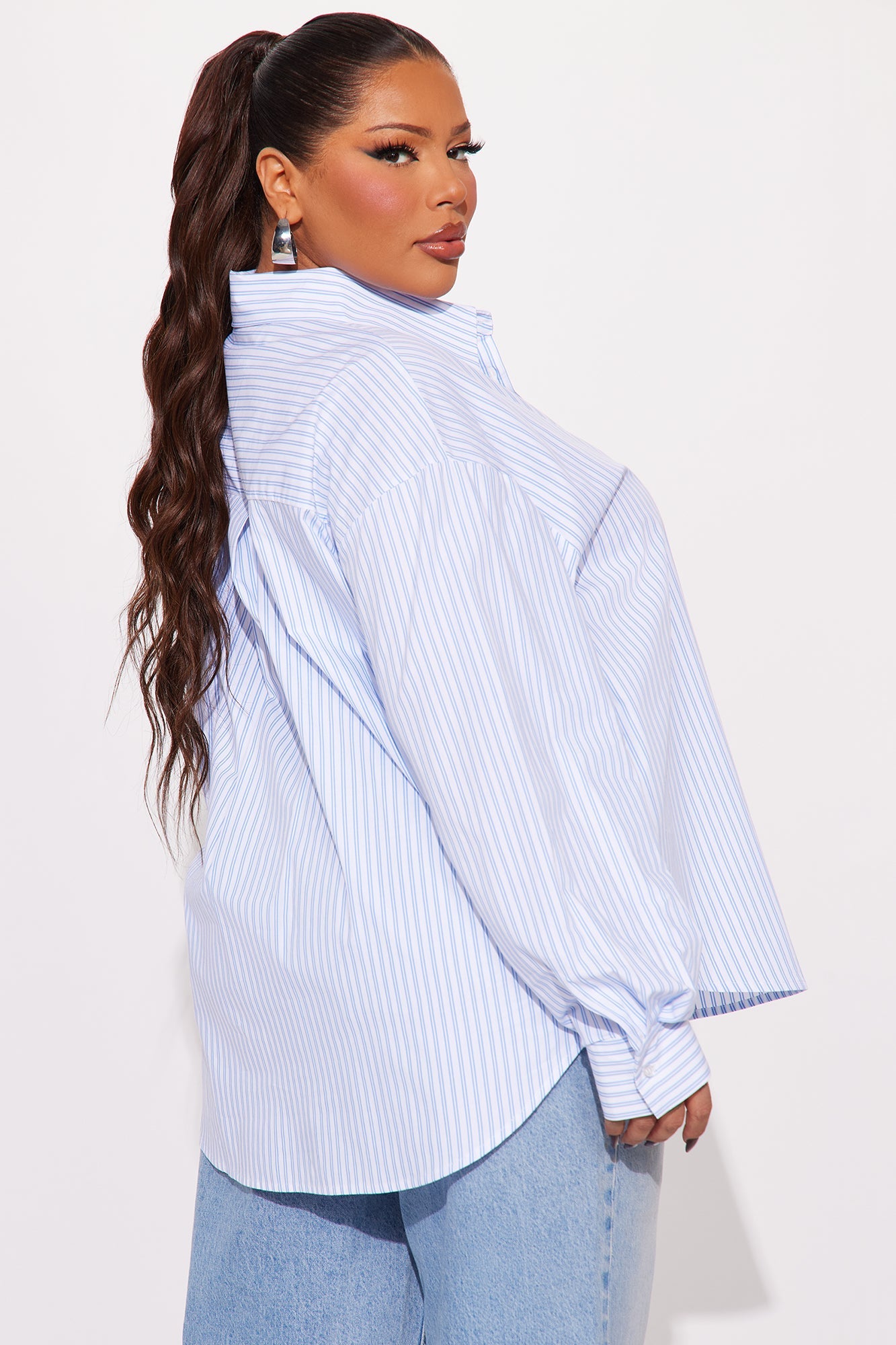 Timeless Stripes Poplin Shirt - White/Blue