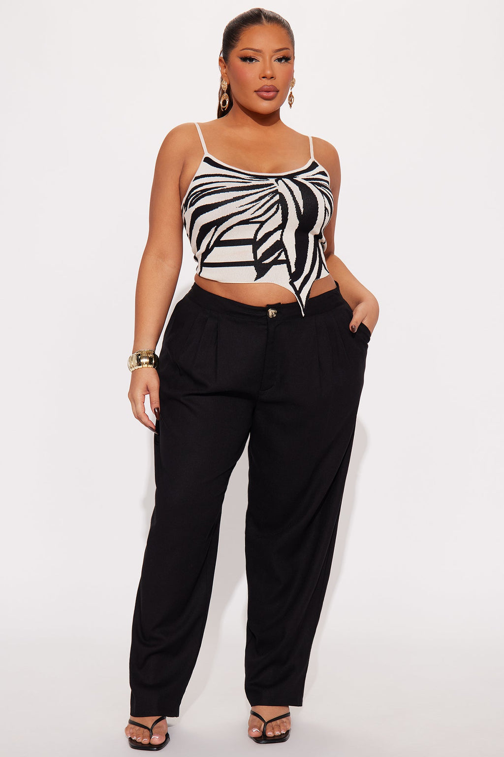 Aliza Wide Leg Linen Trouser - Black