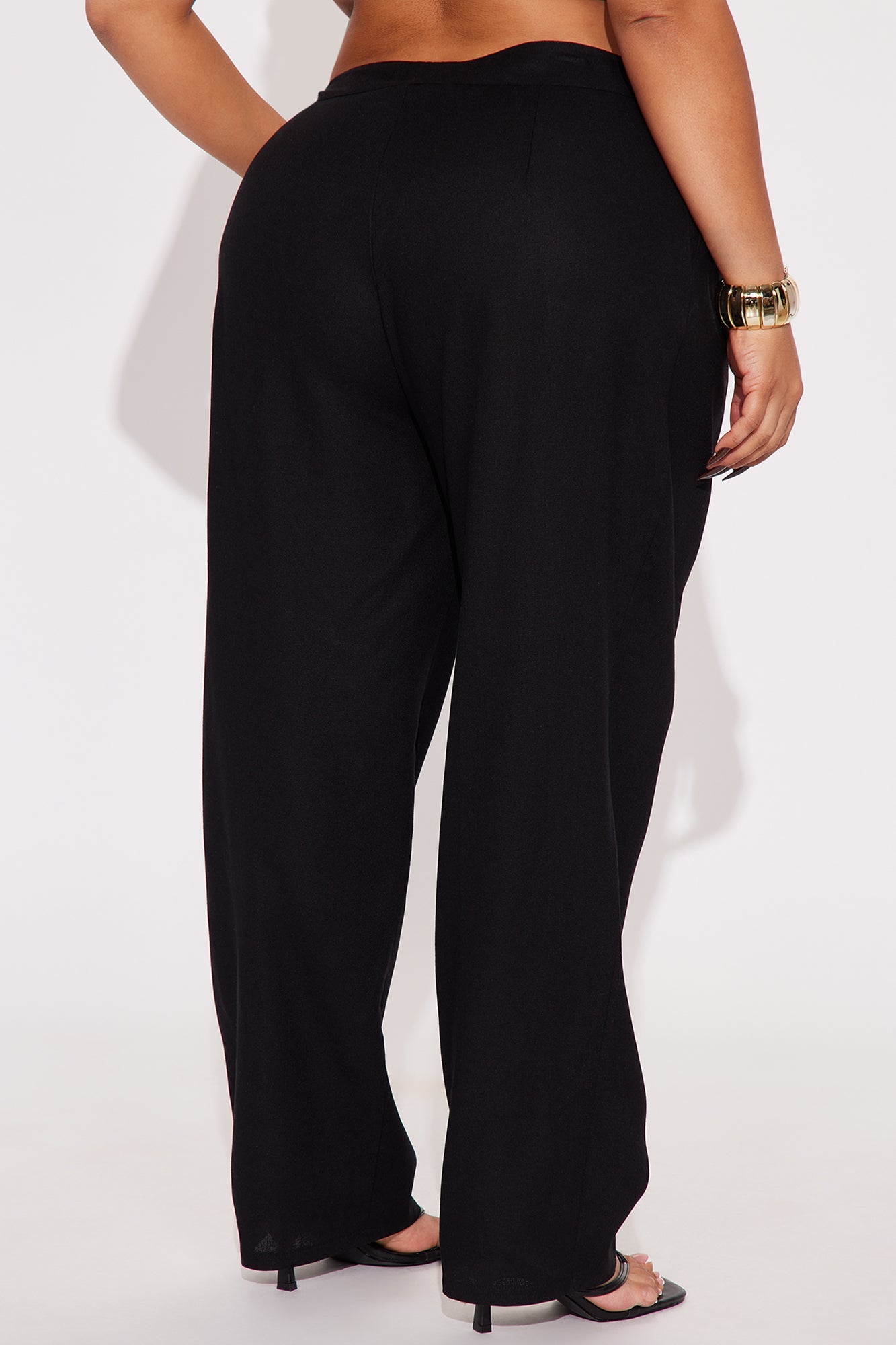 Aliza Wide Leg Linen Trouser - Black