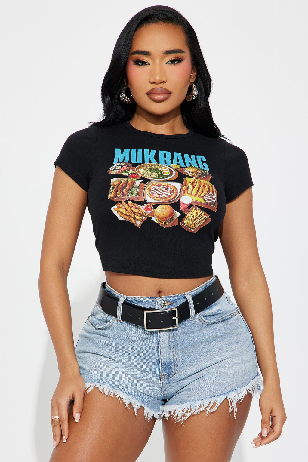 MUKBANG Baby Tee - Black