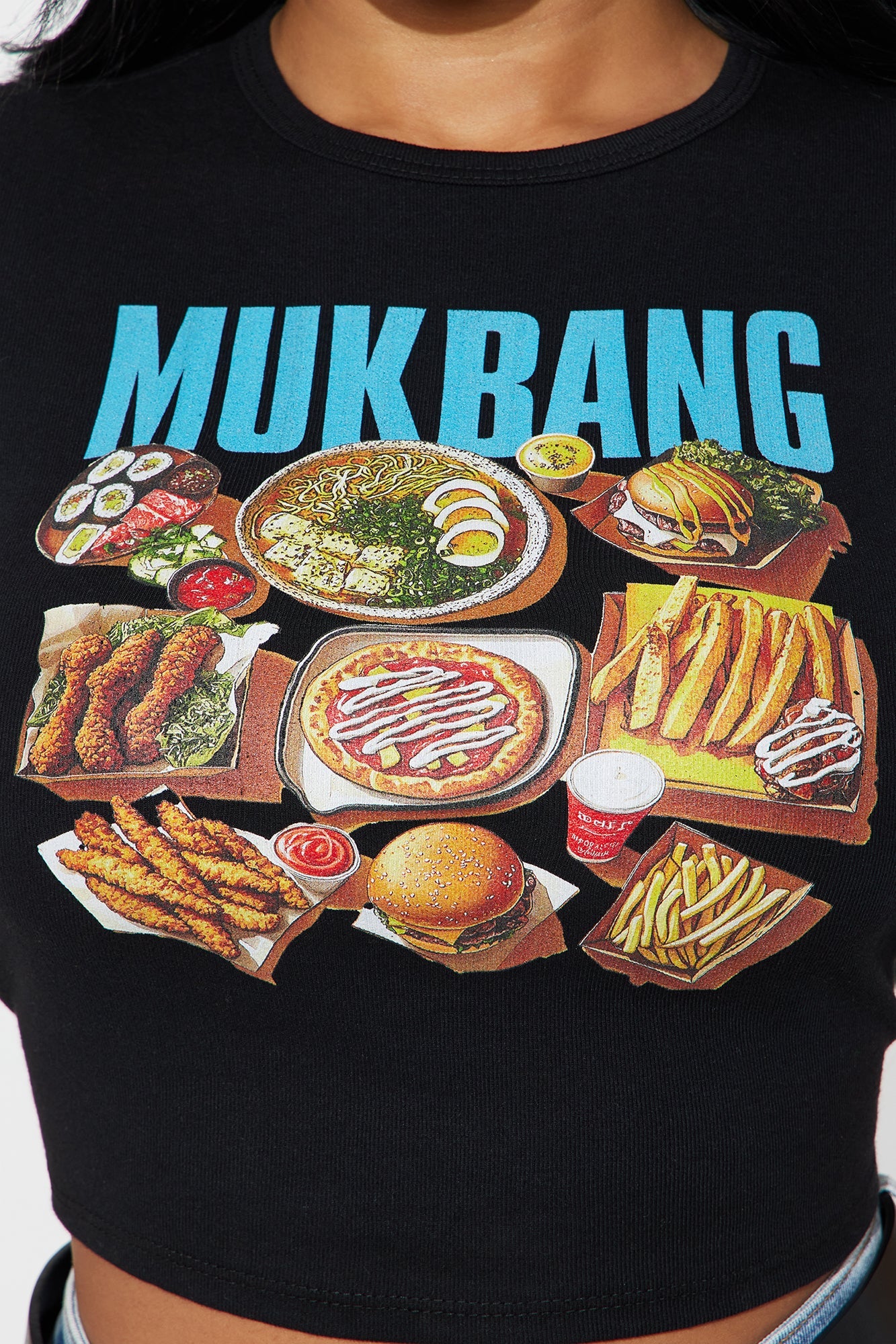 MUKBANG Baby Tee - Black