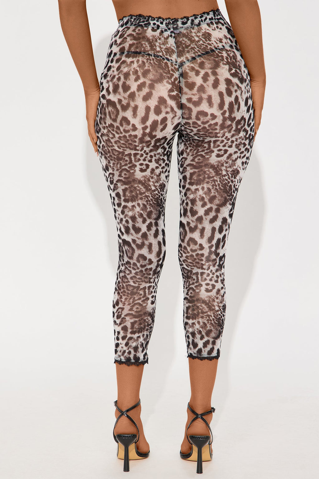 Mila Animal Print Mesh Capri Legging - Black/combo