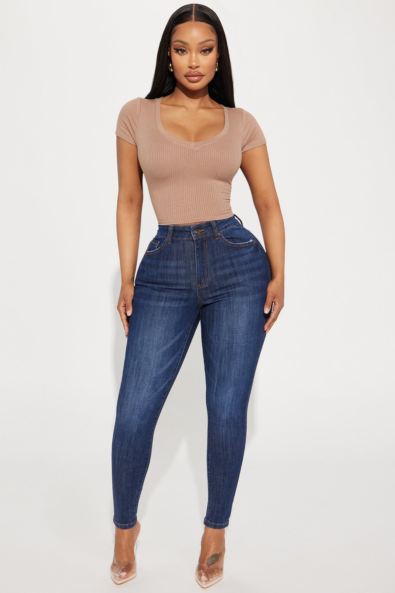 Top Of The Line Stretch Skinny Jeans - Dark Wash