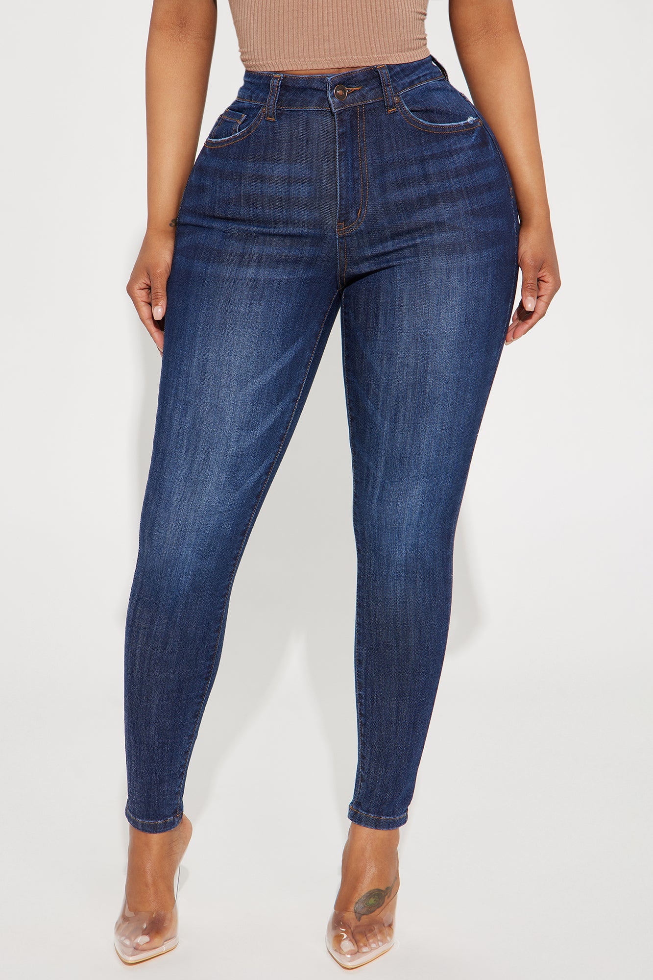 Top Of The Line Stretch Skinny Jeans - Dark Wash