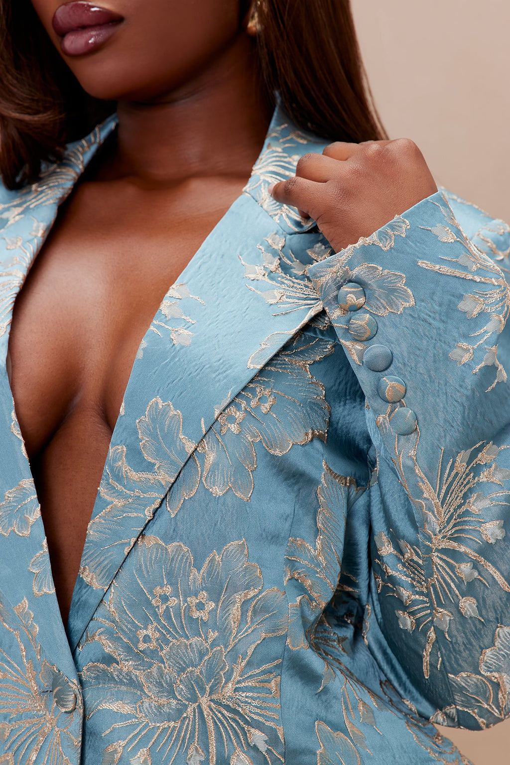 Annika Satin Suit Set - Blue