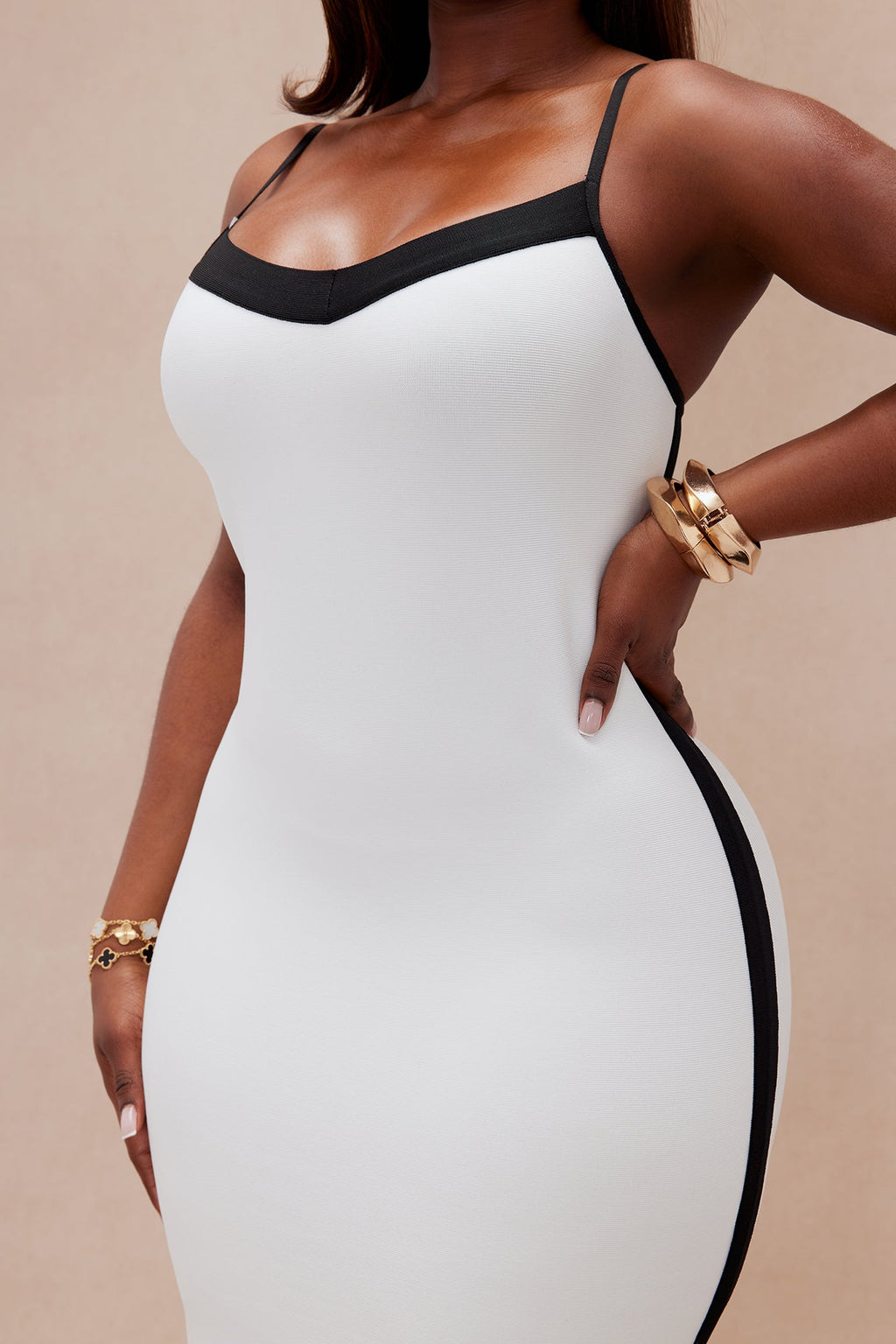Jessi Bandage Maxi Dress - Black/White