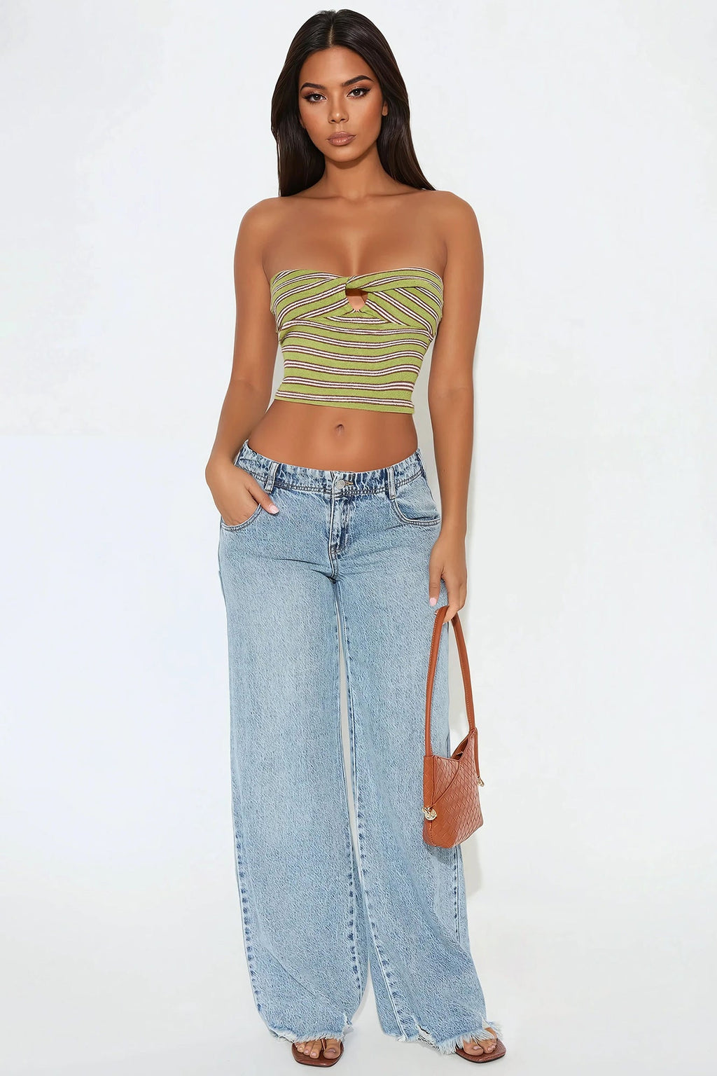 Sun Came Out Tube Top - Green/combo