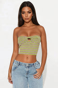 Sun Came Out Tube Top - Green/combo