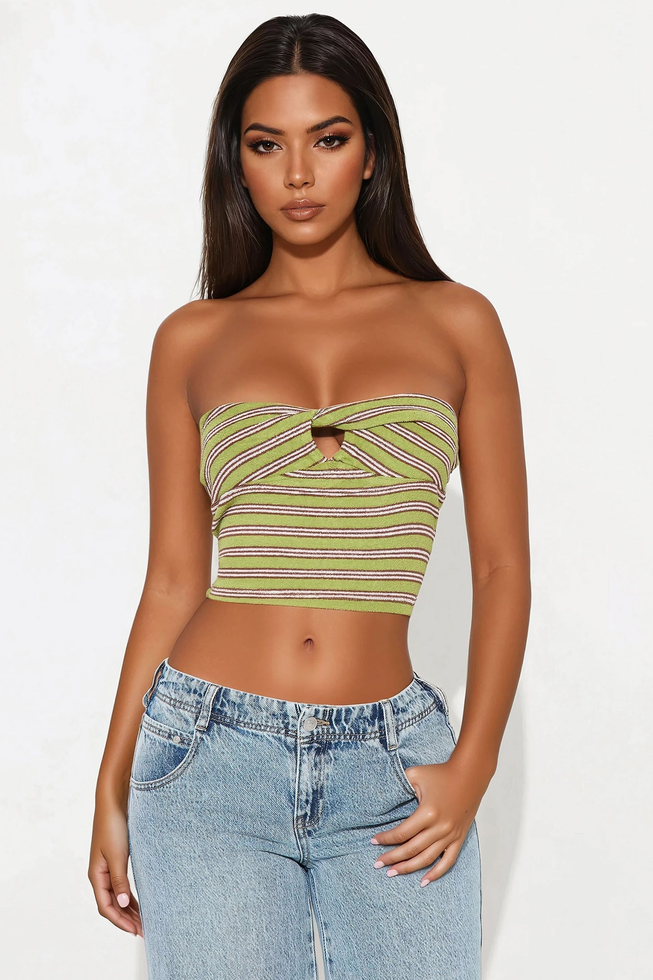 Sun Came Out Tube Top - Green/combo