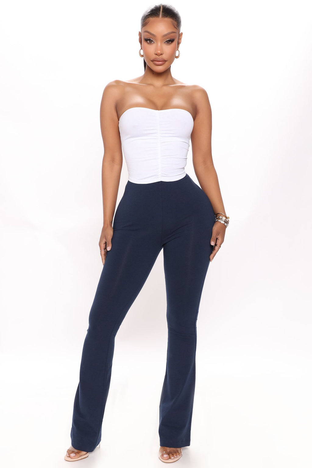 Dani Ruched Tube Top - White