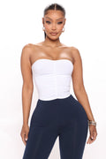 Dani Ruched Tube Top - White