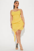 Sunkissed Mesh Mini Dress - Yellow