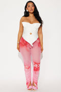Stella Mesh Stacked Legging - Pink/combo
