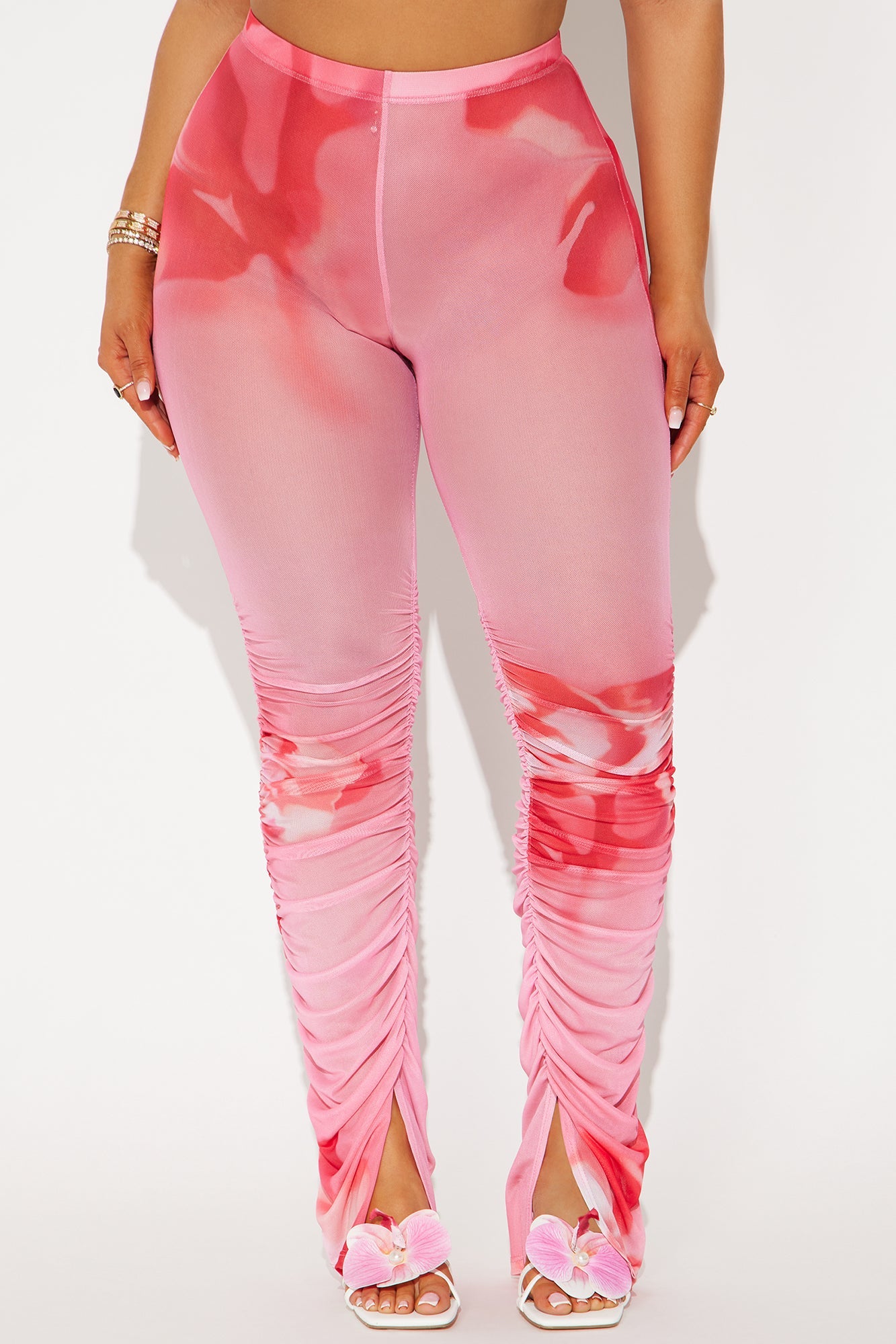 Stella Mesh Stacked Legging - Pink/combo