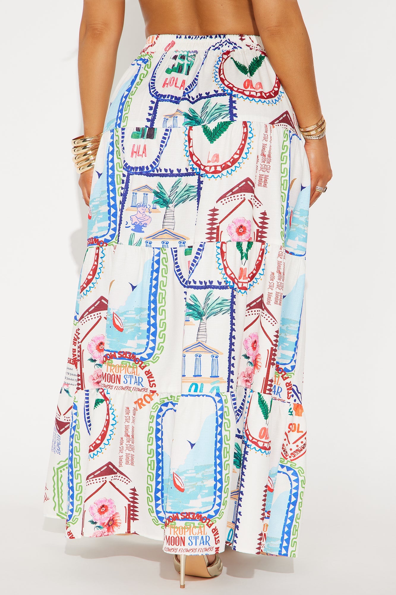 Take Me Away Tiered Maxi Skirt - Multi Color