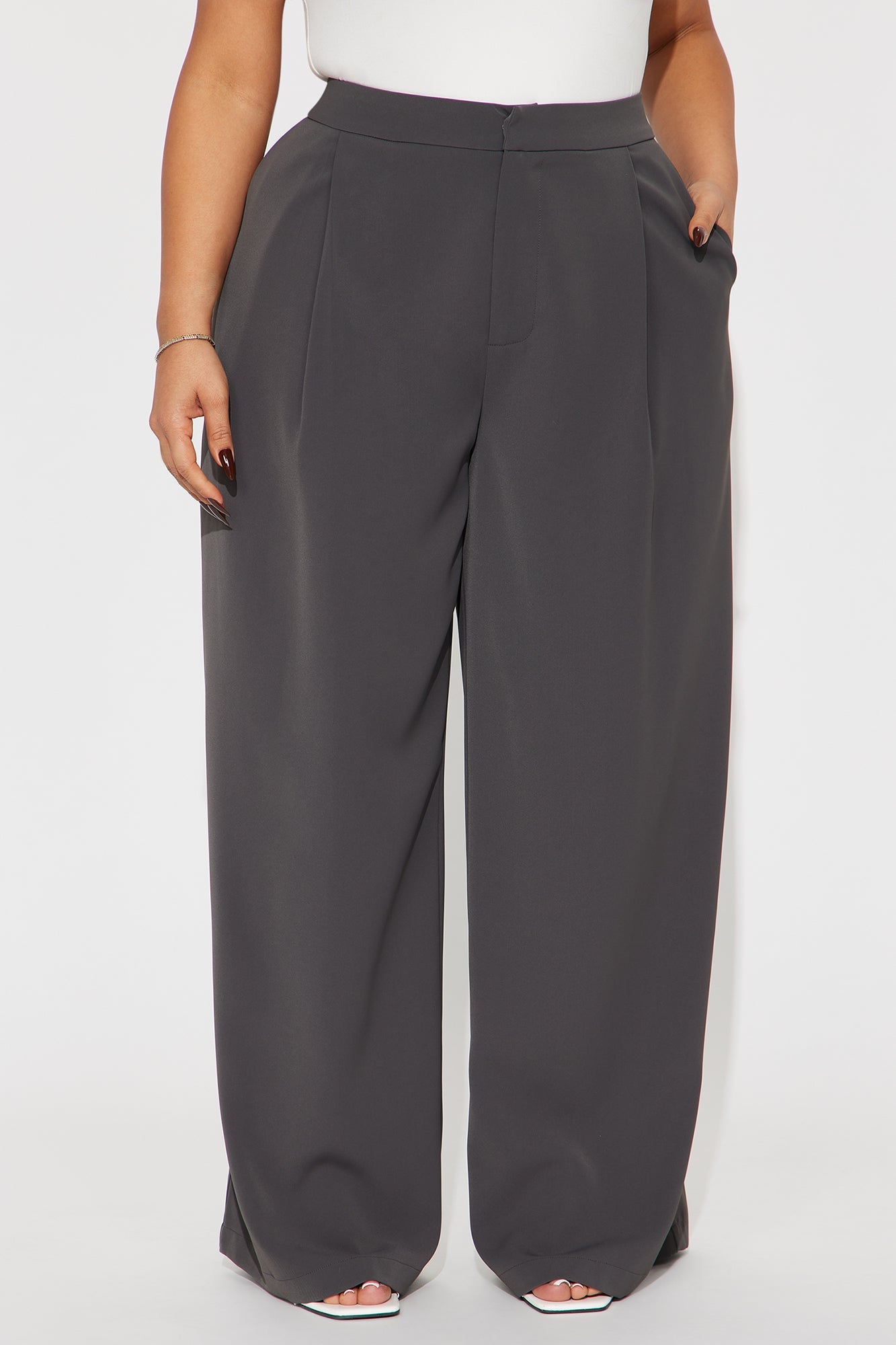 Make Your Point Wide Leg Trouser - Charcoal