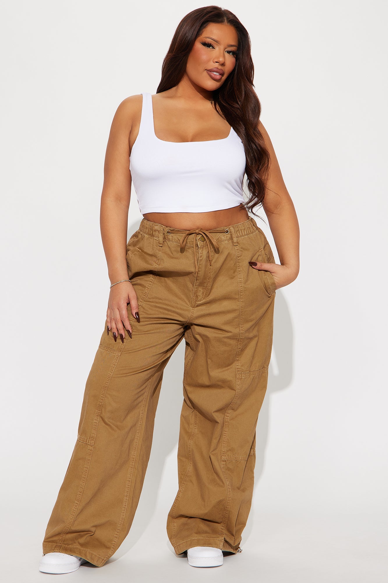 Olivia Wide Leg Jogger - Mocha