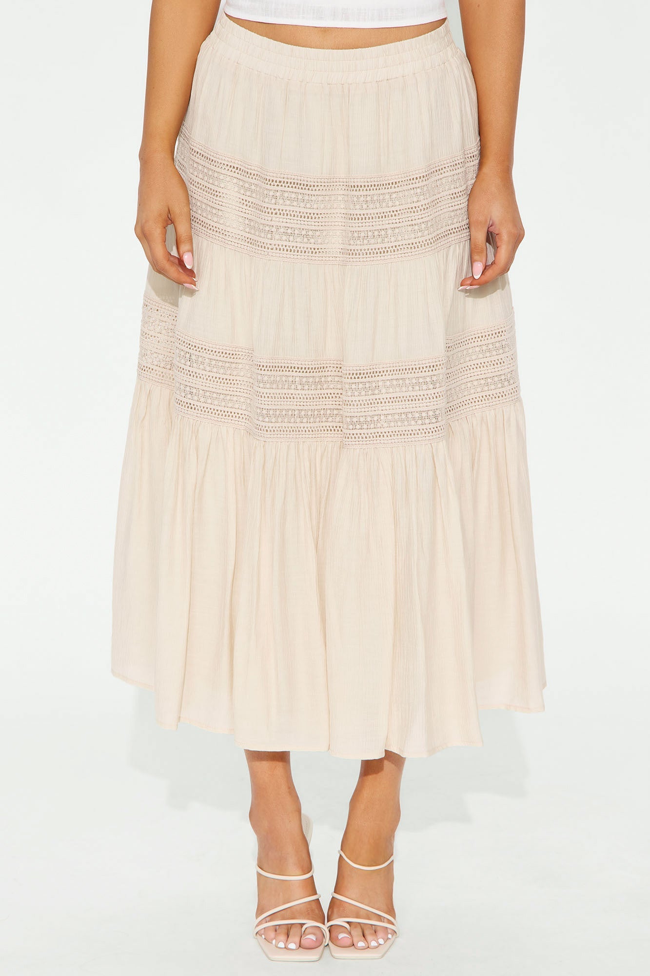 Vivienne Tiered Gauze Midi Skirt - Ivory