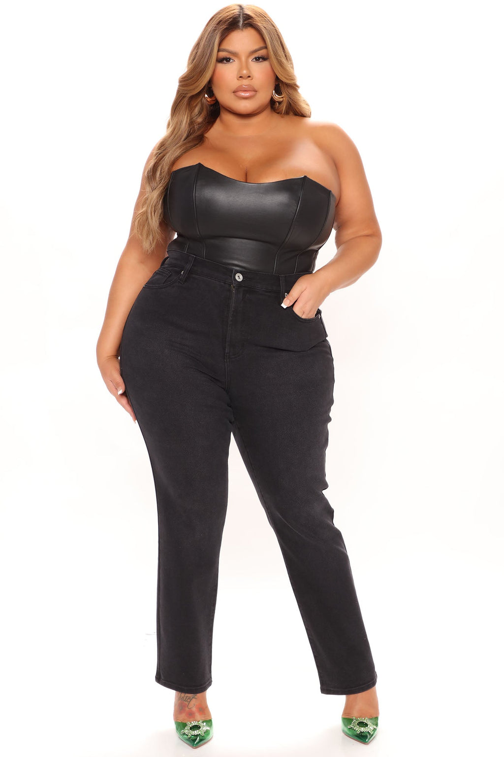 Clock Out Straight Leg Jeans - Black