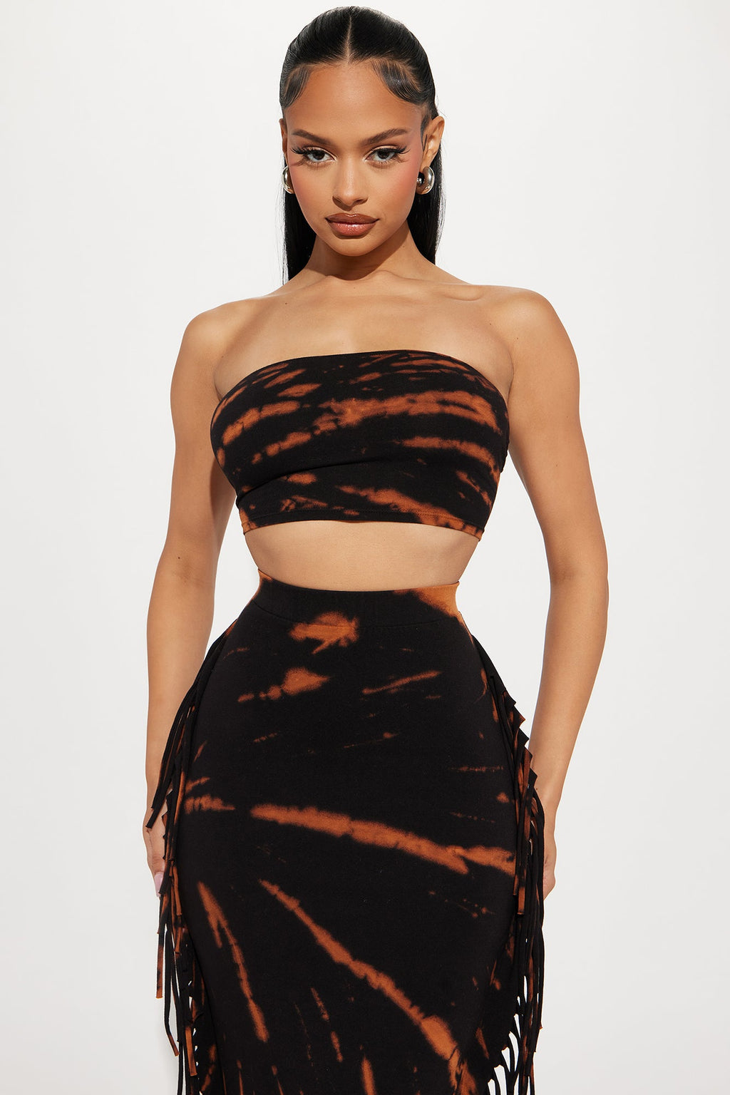 Chaos Within Tie Dye Skirt Set - Black/combo