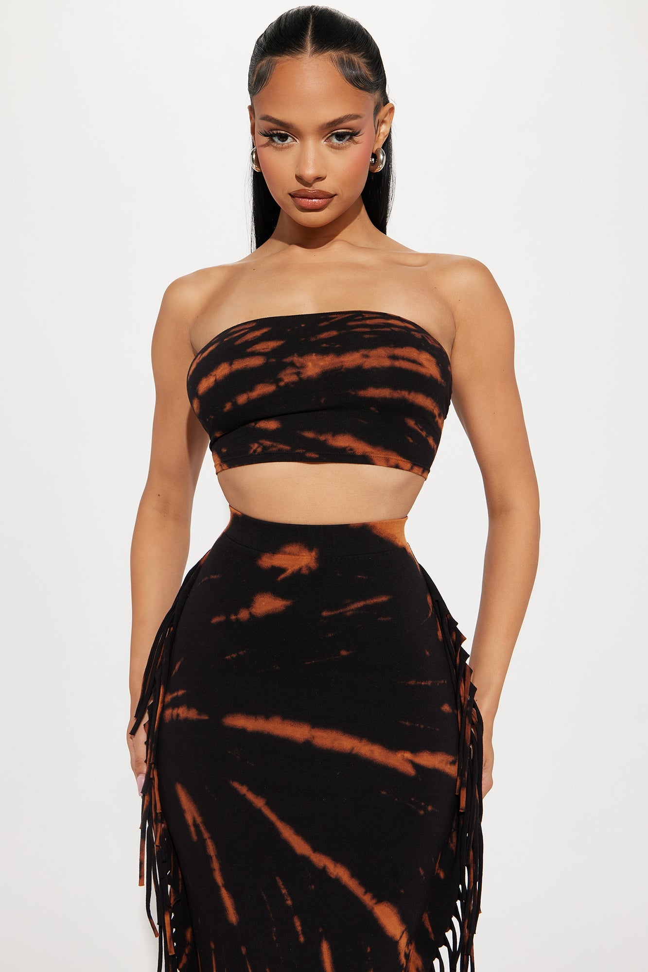 Chaos Within Tie Dye Skirt Set - Black/combo