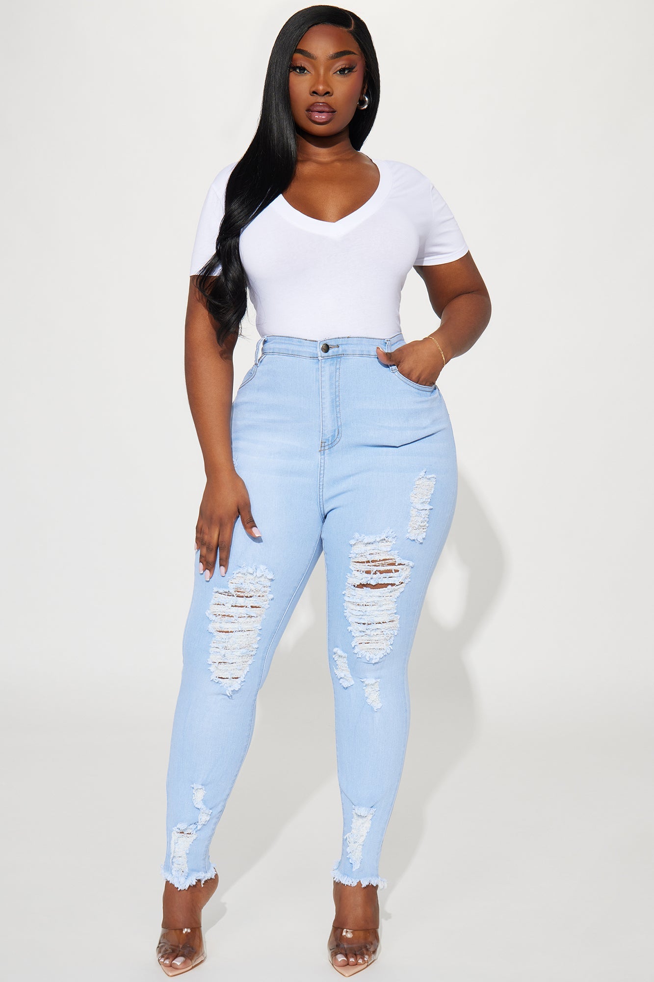 Ashley V-Neck Top - White