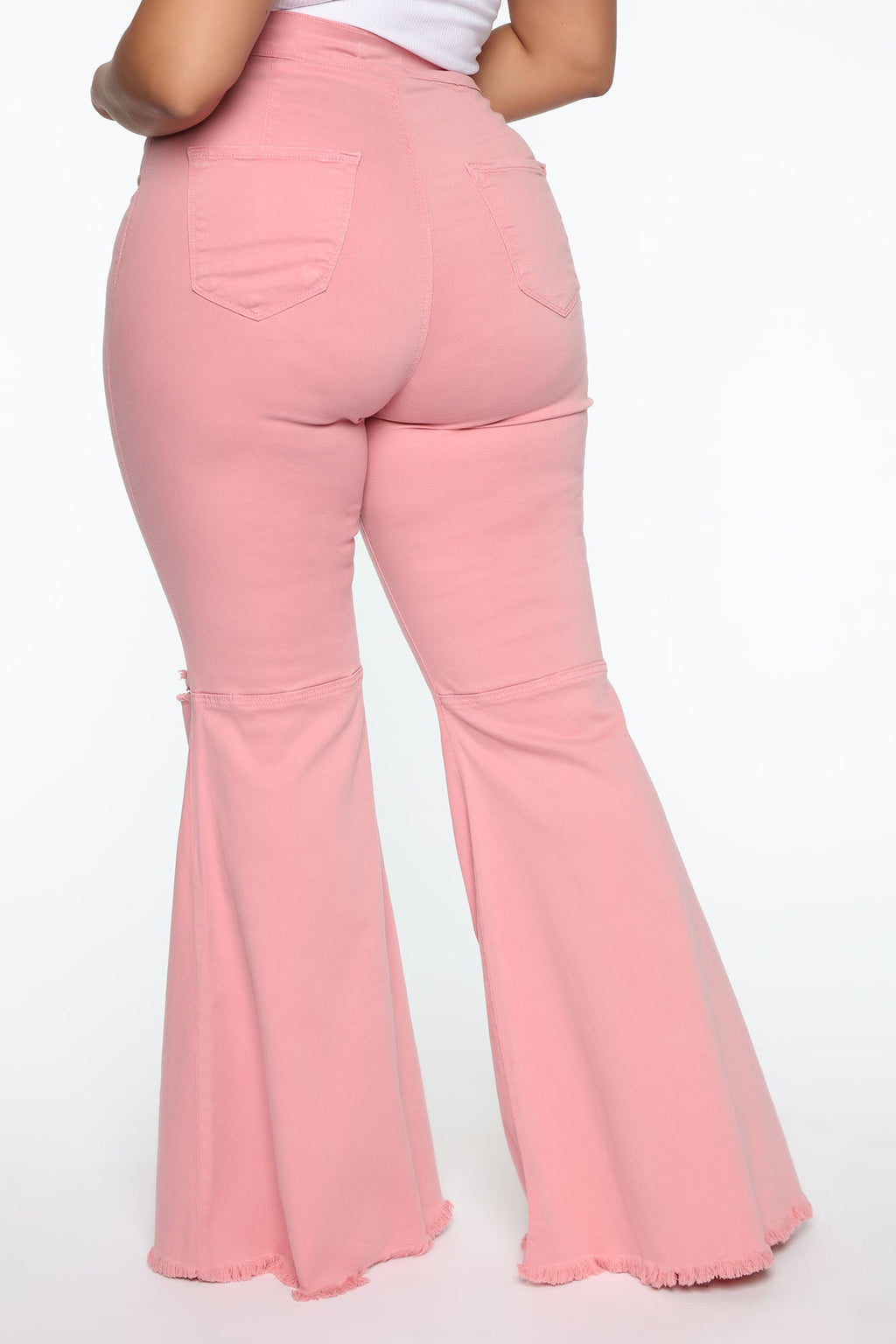 Mystery Solved Extreme Bell Bottom Jeans - Blush