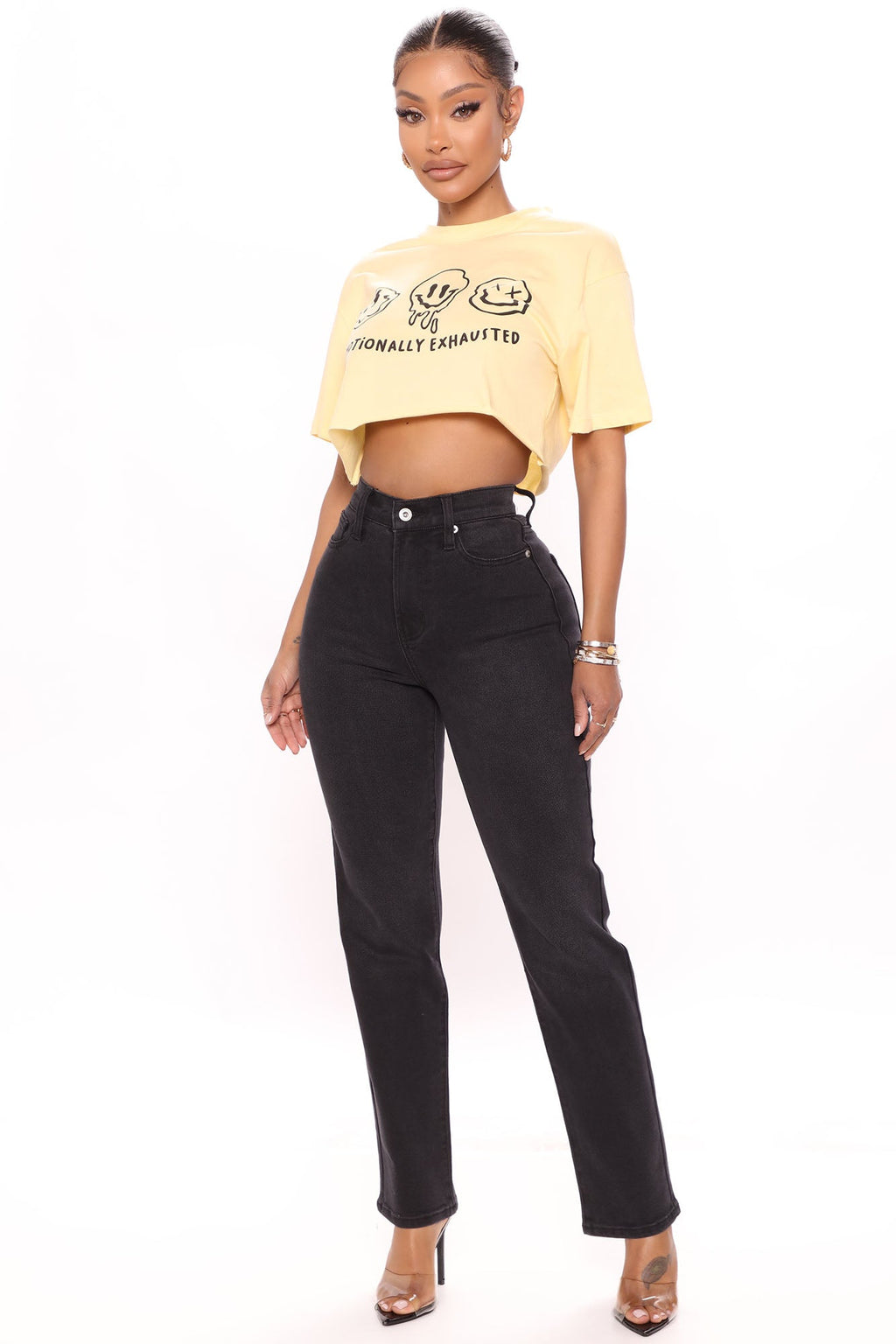 Clock Out Straight Leg Jeans - Black