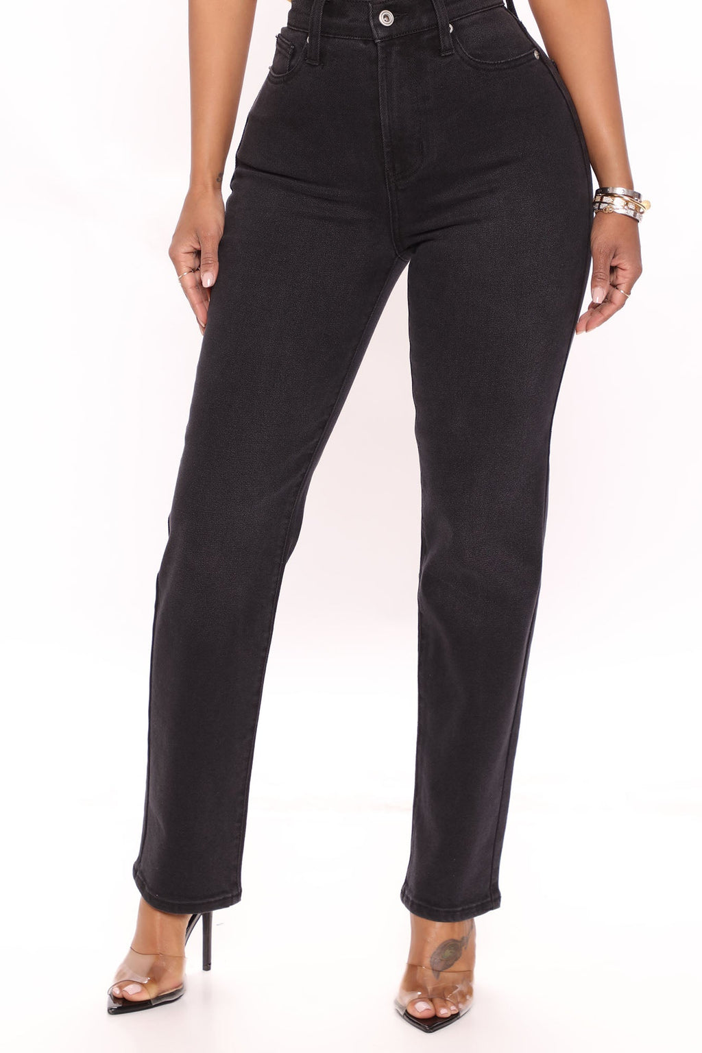 Clock Out Straight Leg Jeans - Black