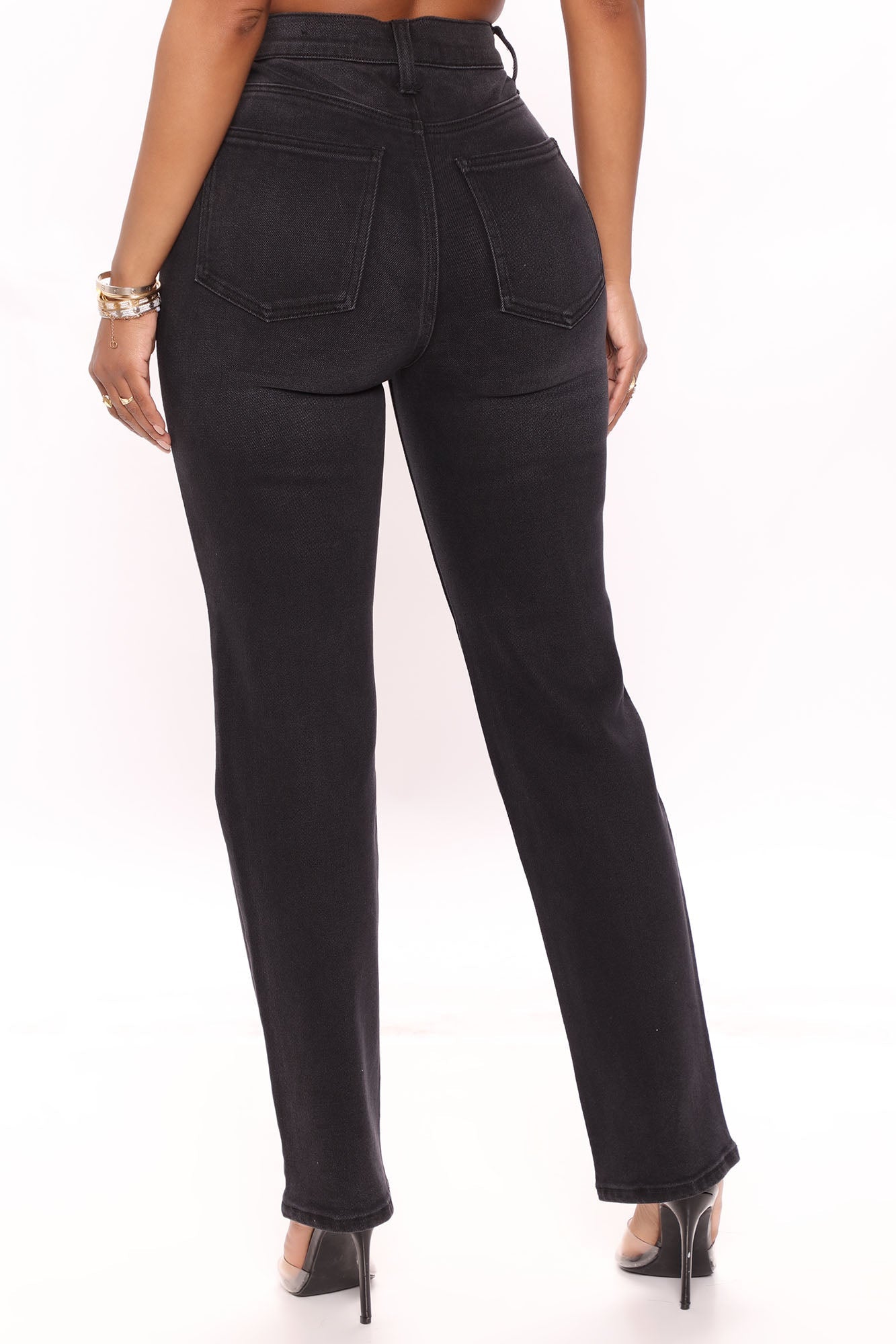 Clock Out Straight Leg Jeans - Black