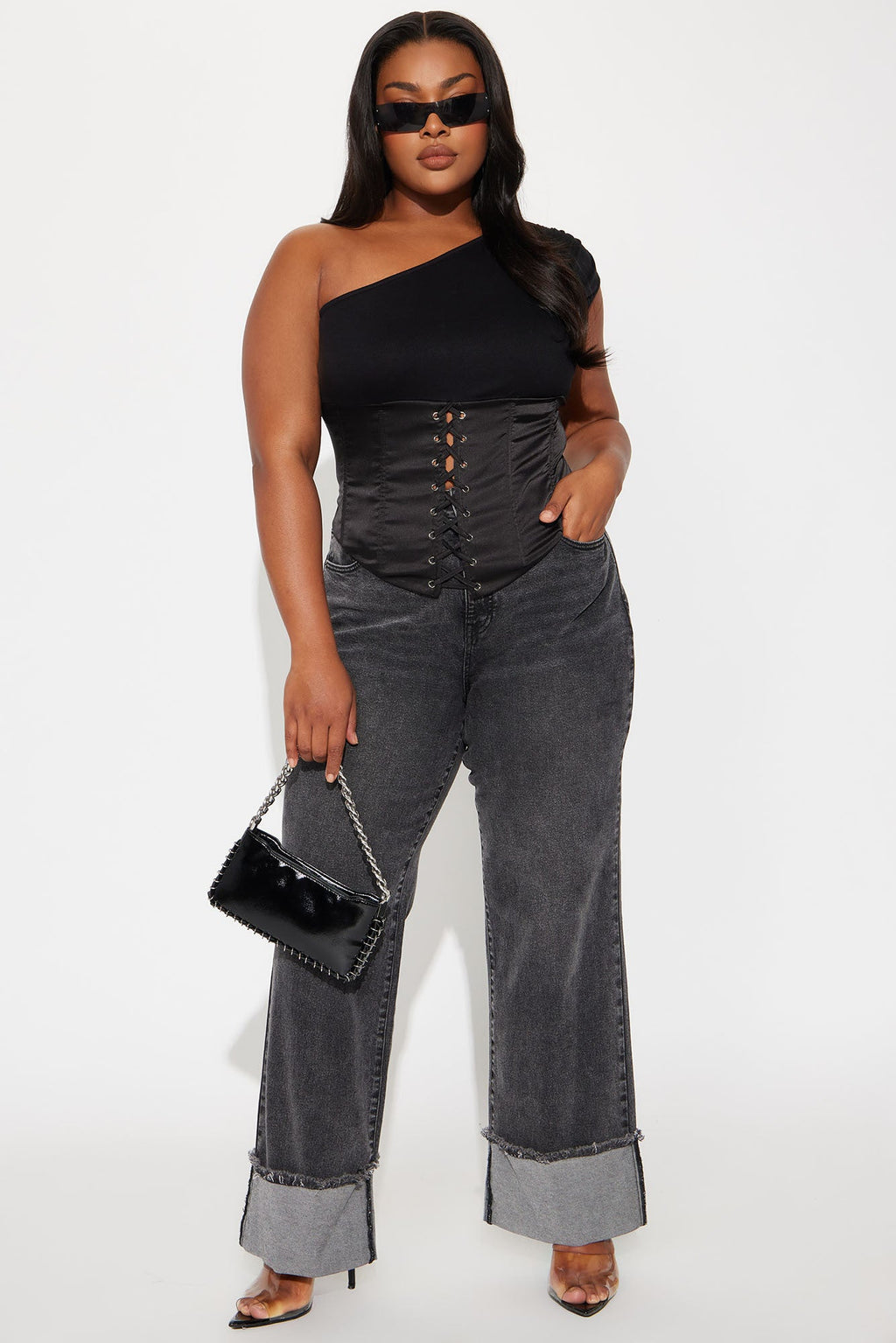 Love On The Line Corset Top - Black