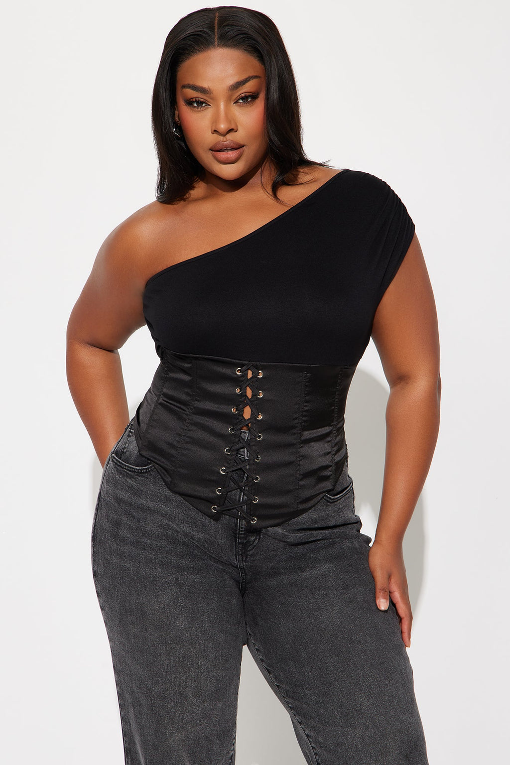 Love On The Line Corset Top - Black