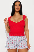 Set The Scene Lace Top - Red
