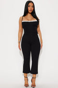 Number One Striped Capri Trouser - Black/combo