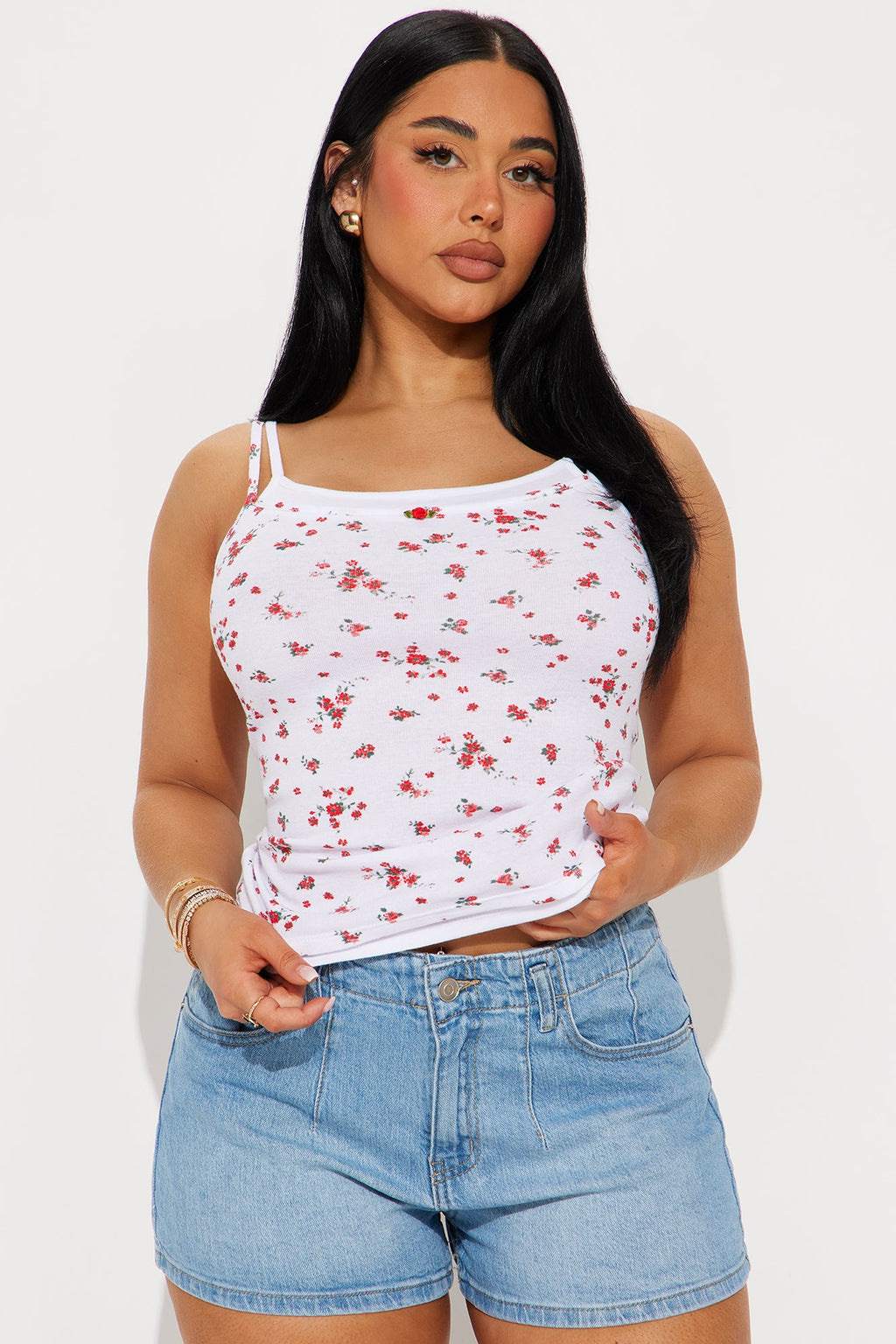 Flower Market Layered Cami - White/combo