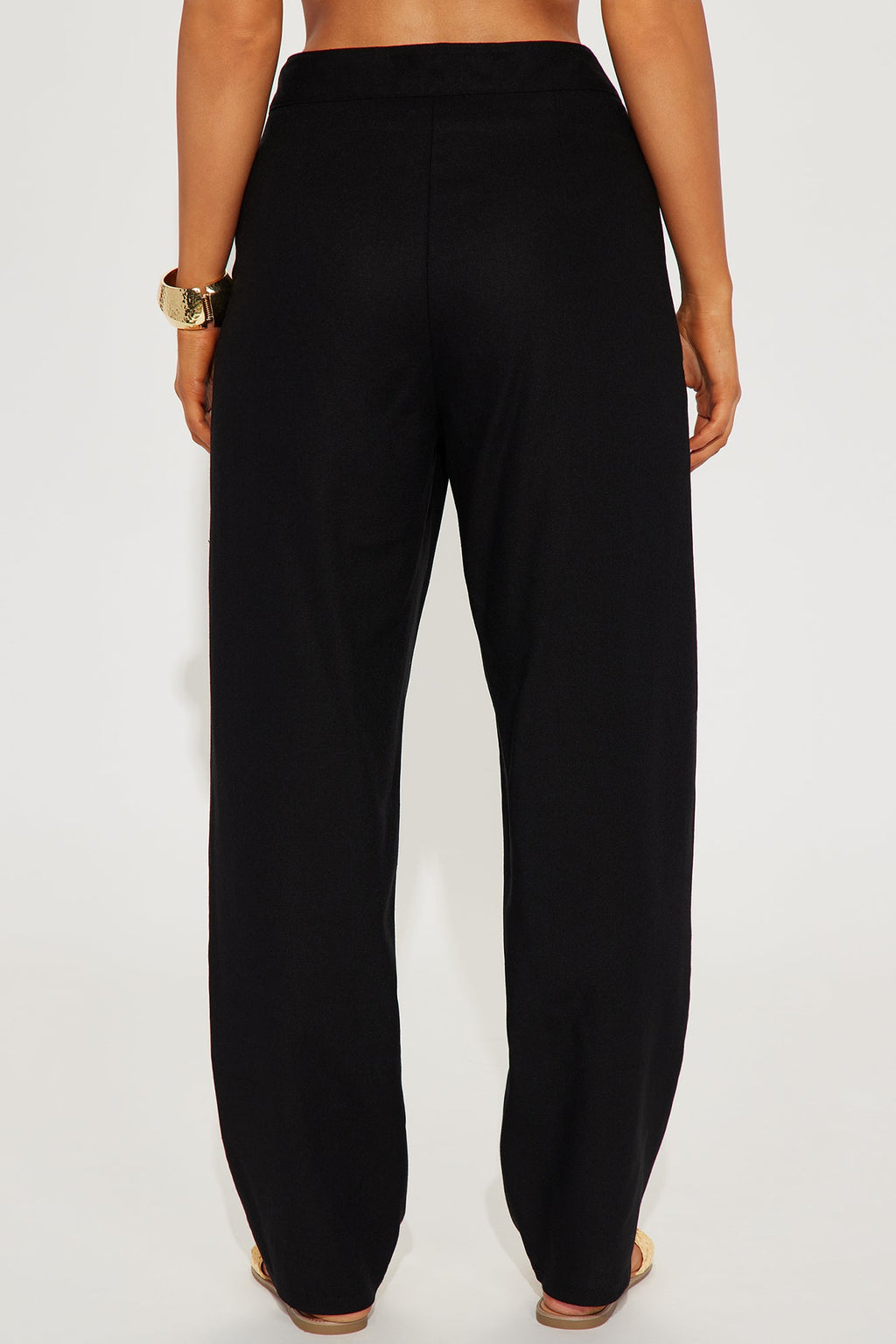 Aliza Wide Leg Linen Trouser - Black