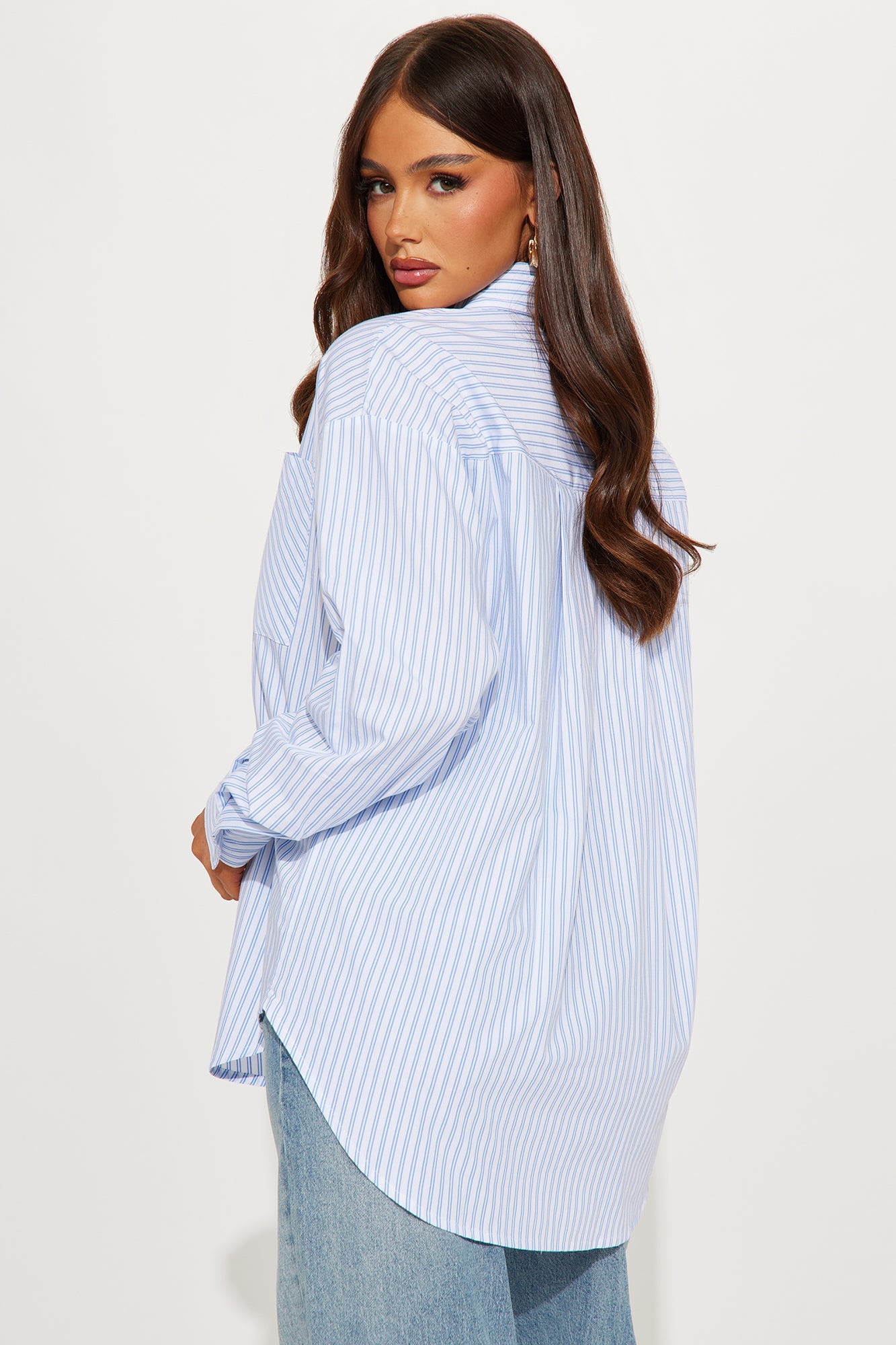 Timeless Stripes Poplin Shirt - White/Blue
