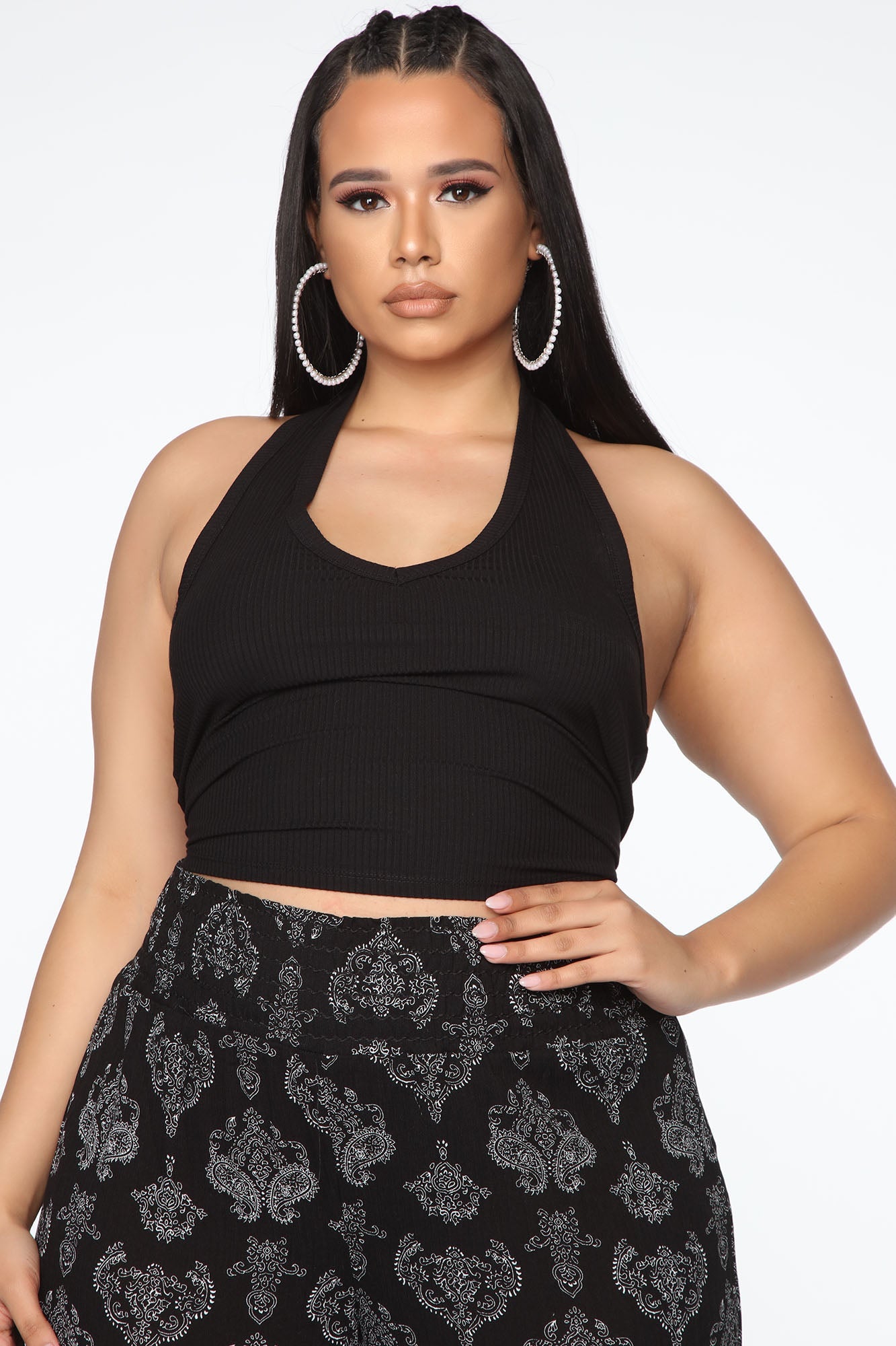 The New Me Halter Top - Black