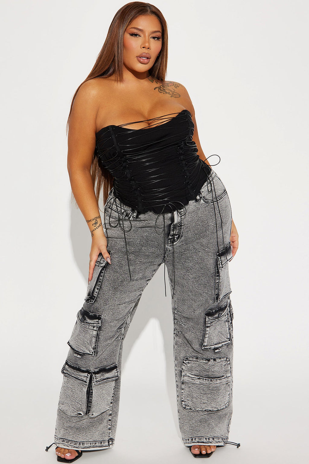 Hot List Strappy Corset top - Black