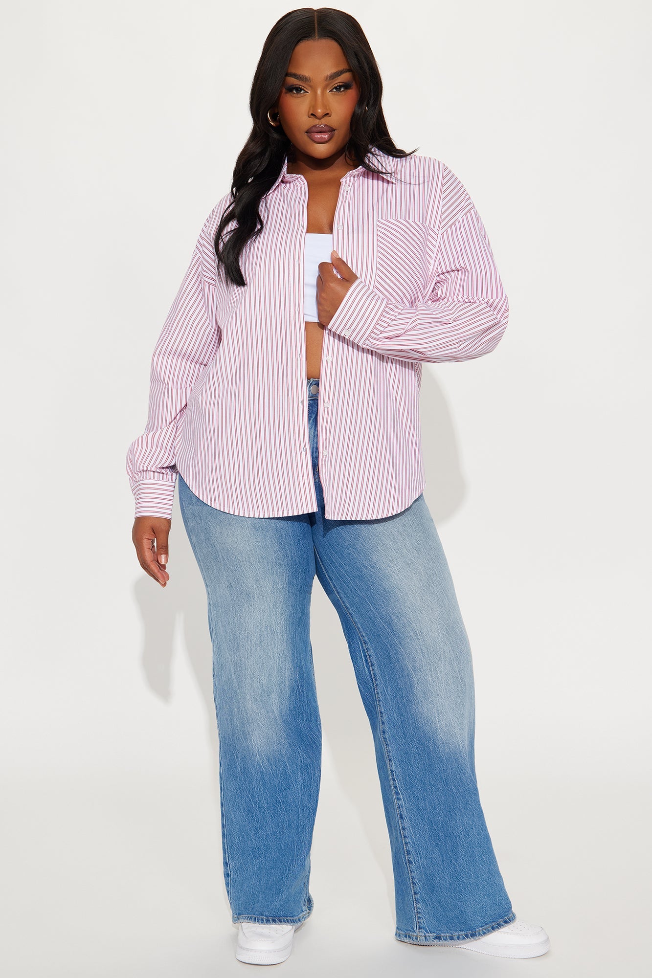 Timeless Stripes Poplin Shirt - Red/White