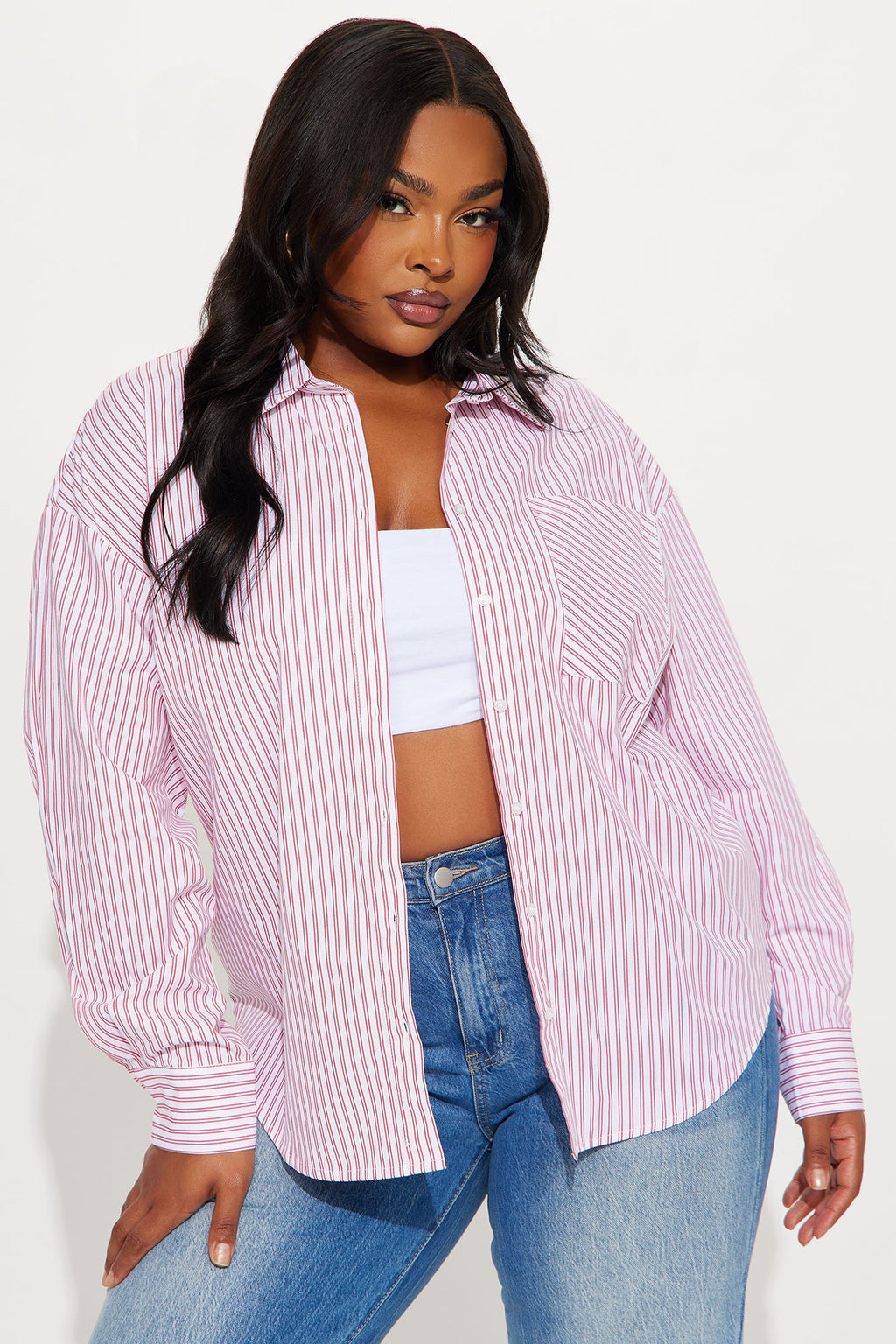 Timeless Stripes Poplin Shirt - Red/White