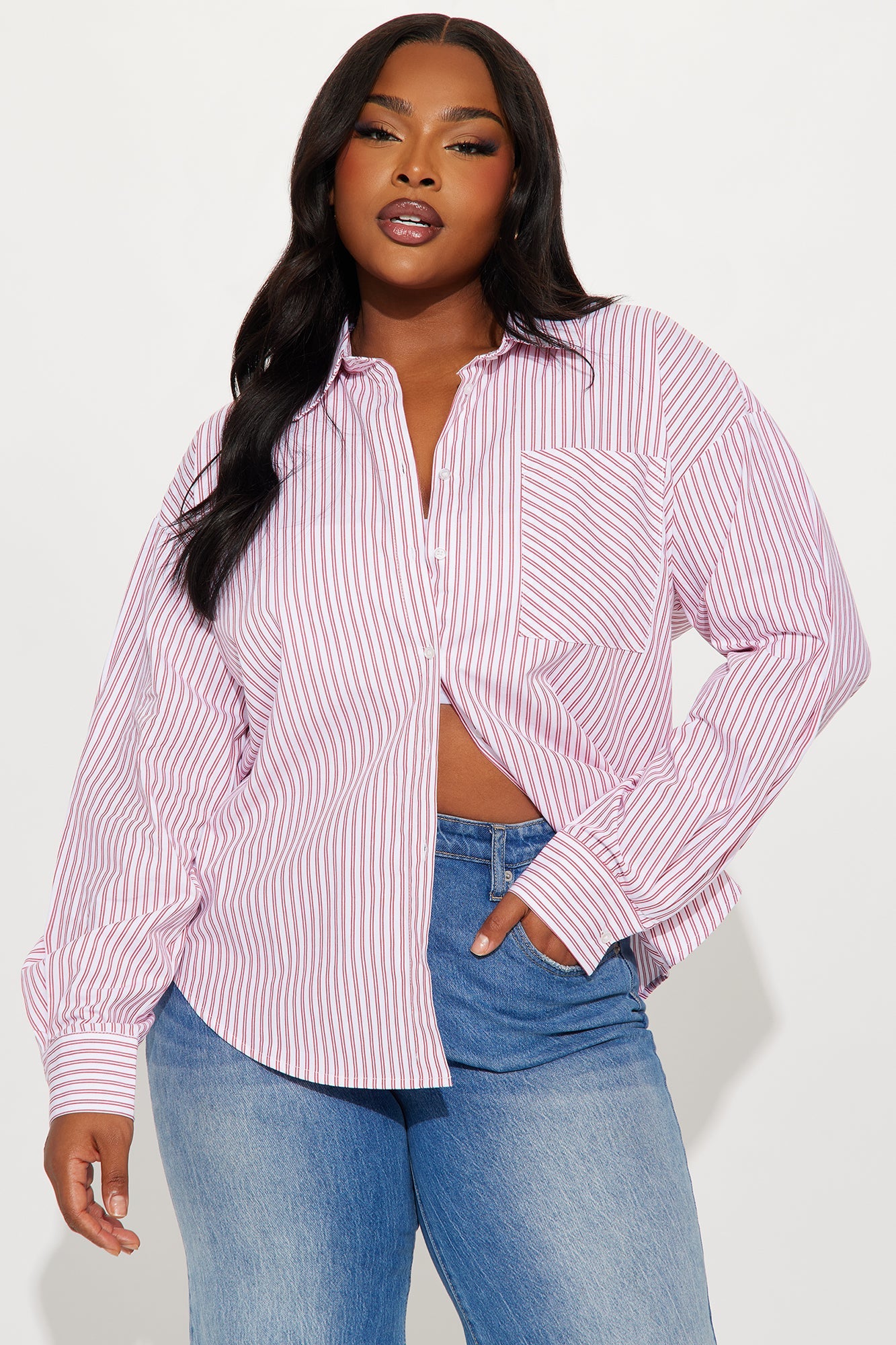 Timeless Stripes Poplin Shirt - Red/White