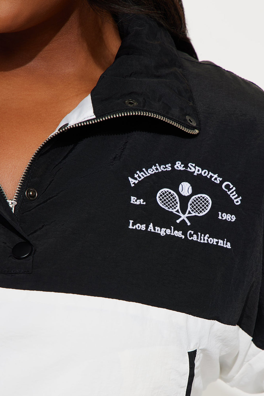 LA Sports Club Athletic Windbreaker - Black/White